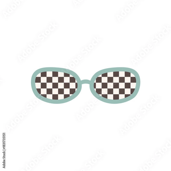 Obraz Retro checkered sunglasses. Vector illustration. 