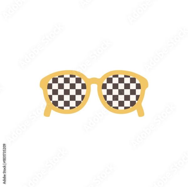 Obraz Retro checkered sunglasses. Vector illustration. 