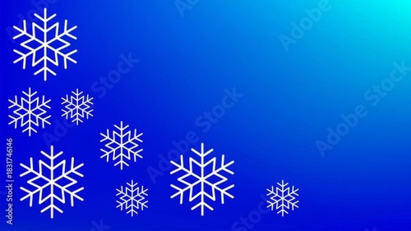 Obraz blue christmas background with snowflakes