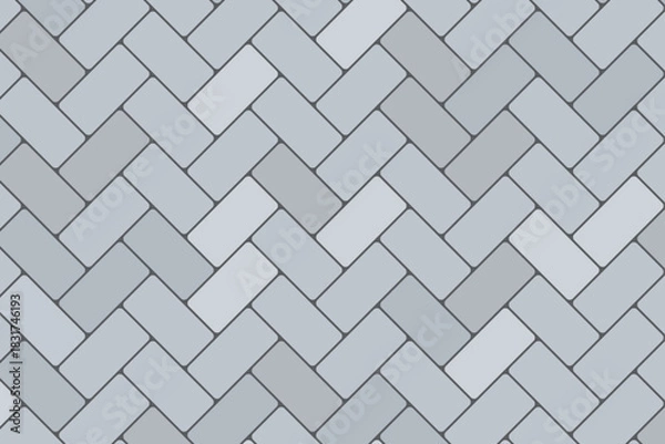 Obraz Herringbone grey tiles. Natural stone design. Vector.
