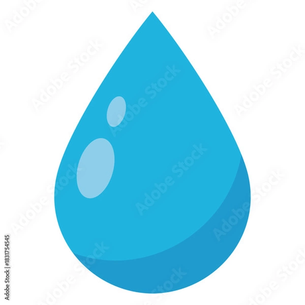 Obraz 光沢のある一粒の水滴のシンプルなベクターイラスト 雫のアイコン