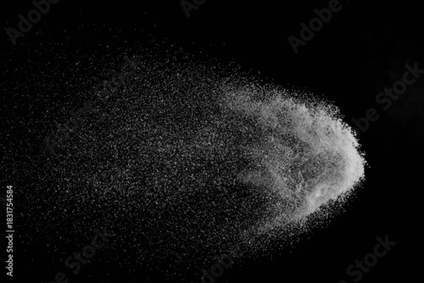 Obraz The falling white snow on a black background