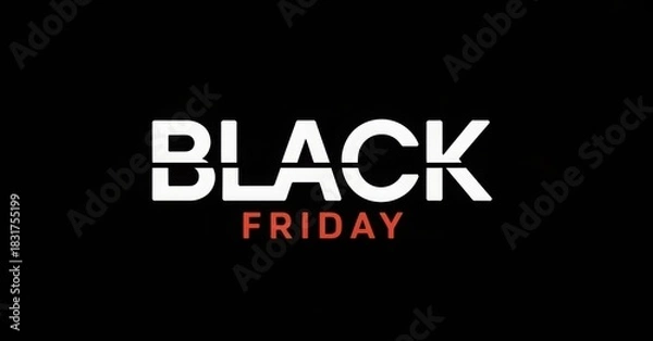Obraz Bold white black friday text overlayed on a dark black background with red accent