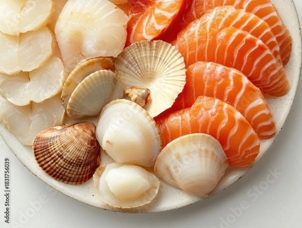 Obraz Fresh seafood platter with various shellfish.