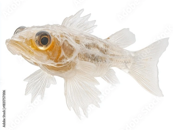 Obraz Translucent fish swimming gracefully in water.