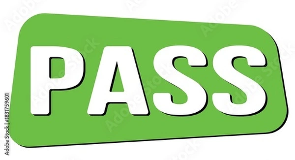 Fototapeta PASS text on green trapeze stamp sign.