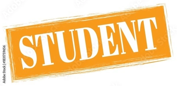 Fototapeta STUDENT text written on orange stamp sign.