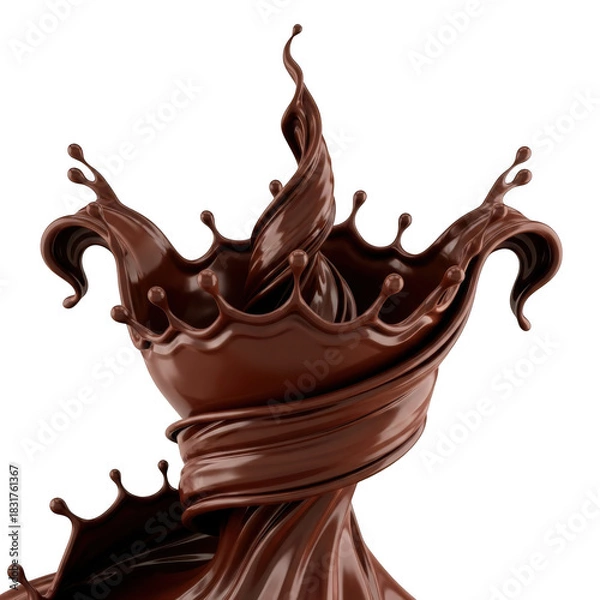Obraz Chocolate crown splash isolated on transparent background