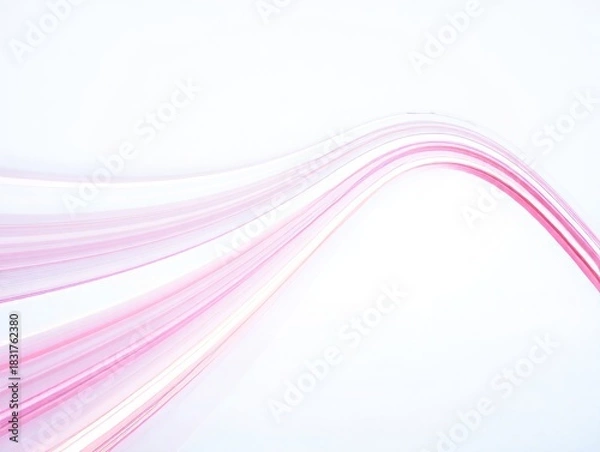 Obraz Soft pink and white abstract flowing waves on white background