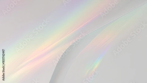 Obraz Soft pastel rainbow hues overlay on a light gray background