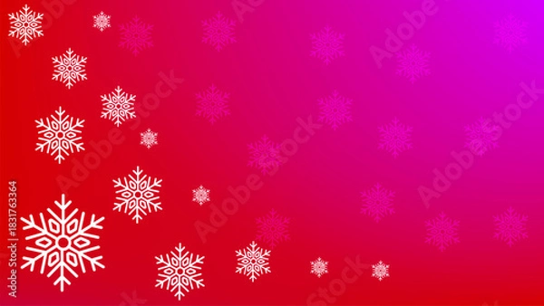 Obraz red christmas background with snowflakes