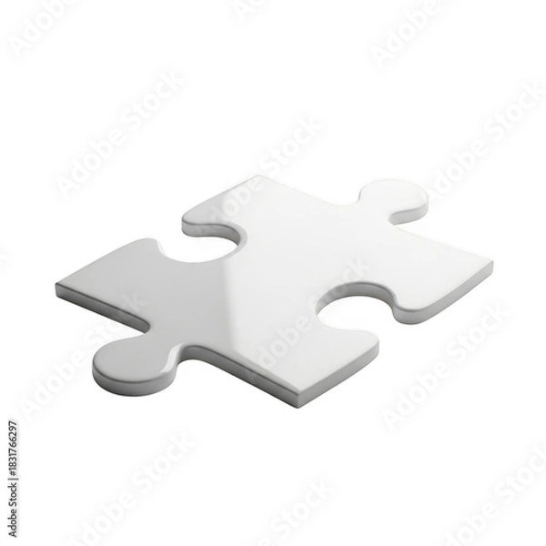 Obraz Single white puzzle piece isolated on transparent background