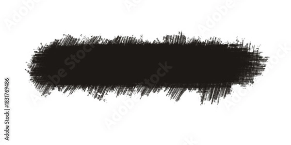 Fototapeta A dark olive green paint brush stroke with textured edges isolated on transparent background