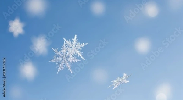 Obraz snowflake on blue background