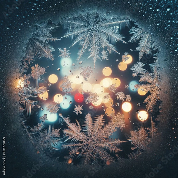 Obraz ガラスに咲く氷の花