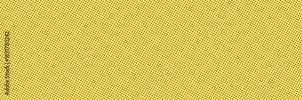 Obraz Yellow background with dark pink polka dot pattern, wide background