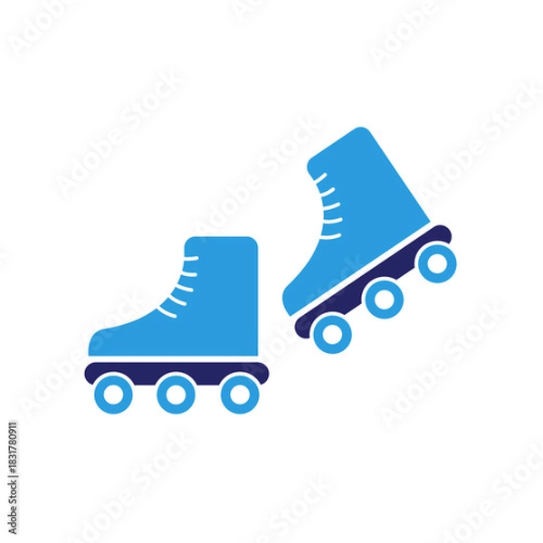 Fototapeta Roller Skates Icon Flat Graphic Design - vector Illustration