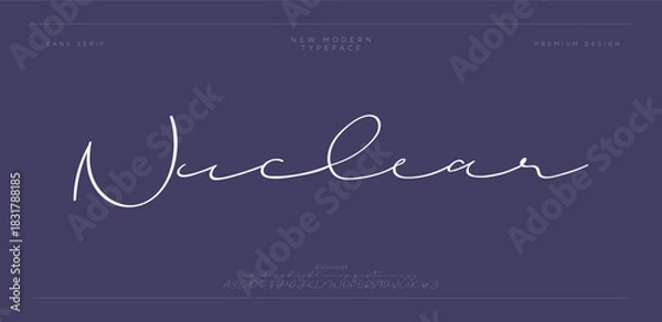 Fototapeta Simple typeface design. Minimalist fashion design typography. Fonts set uppercase design vector.
