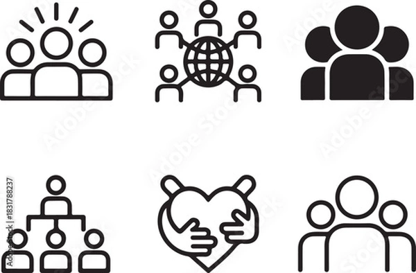 Fototapeta Teamwork and Collaboration Icon Set