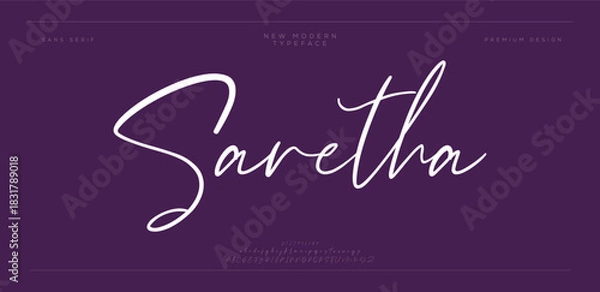 Fototapeta Classic lettering uppercase decoration. Elegant alphabet letters font and number. Typography fonts regular uppercase, lowercase, alternate, and ligatures. Vector illustration design.