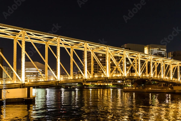 Obraz (東京都ｰ都市風景)夜のウォーターフロント風景７