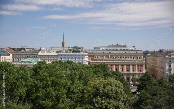 Fototapeta View of Vienna from the Karlskirche