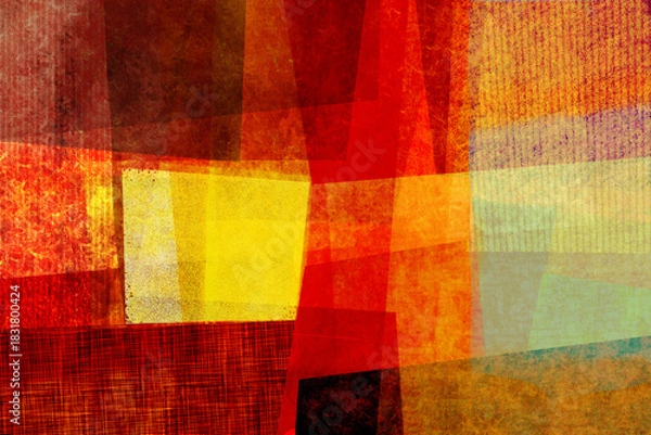 Fototapeta コラージュ風色面構成 4-4