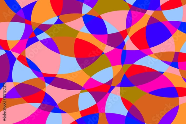 Fototapeta ランダムに重なる円のモザイク 1-12