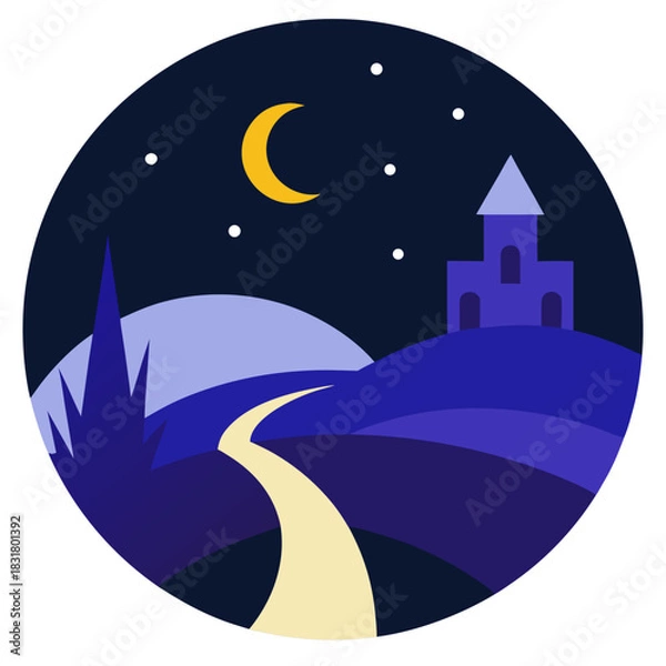 Obraz house in the moonlight