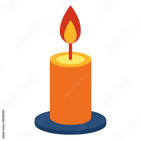 Obraz burning candle in a candlestick