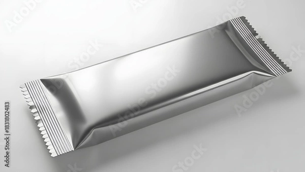 Fototapeta Sleek Metallic Packet Minimalist Design Reflective Surface Clean Lines 3D Render.