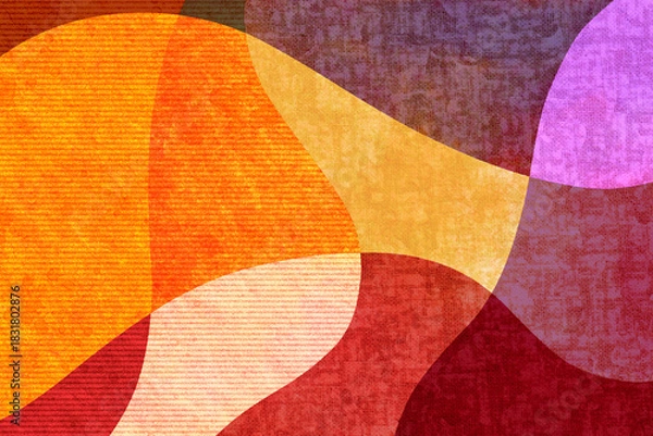 Obraz 曲線の色面構成 コラージュ風 5-1