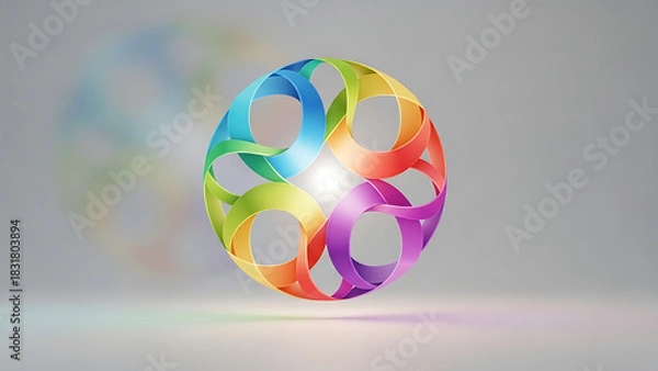 Obraz Abstract colorful easter egg with cutouts and bright light