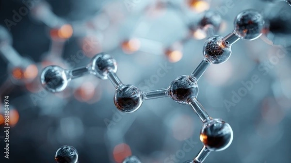 Obraz Molecular structure of scientific element analysis and chemical engineering
