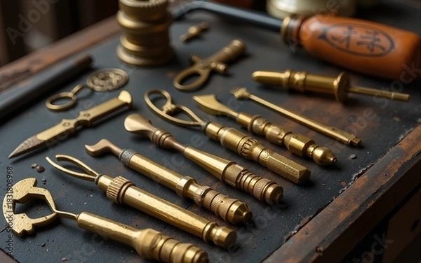 Obraz Objects: Goldsmithing tools. High quality
