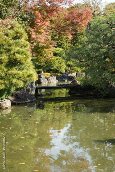 Obraz 京都 秋の紅葉の季節の城南宮の風景