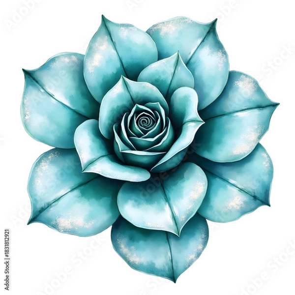 Obraz Ultra-Detailed Metallic Botanical Silhouette Watercolor Clipart with Gold, Silver, Rose Gold, Teal, Holographic & Chrome Foil Highlights on Transparent Background – Elegant Floral Leaf & Flower