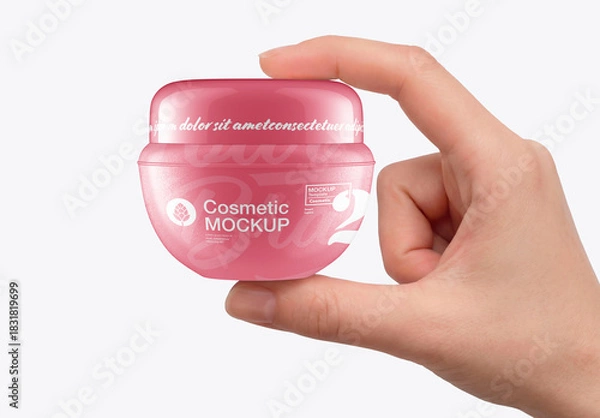 Obraz Cosmetic Jar in Hand Mockup