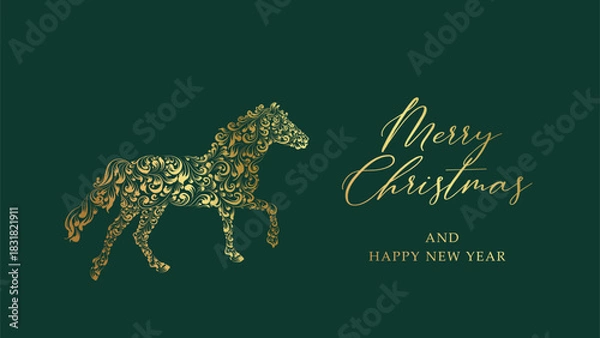 Obraz Christmas greeting card. Ornament new year background.