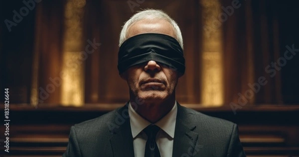 Obraz Blindfolded businessman