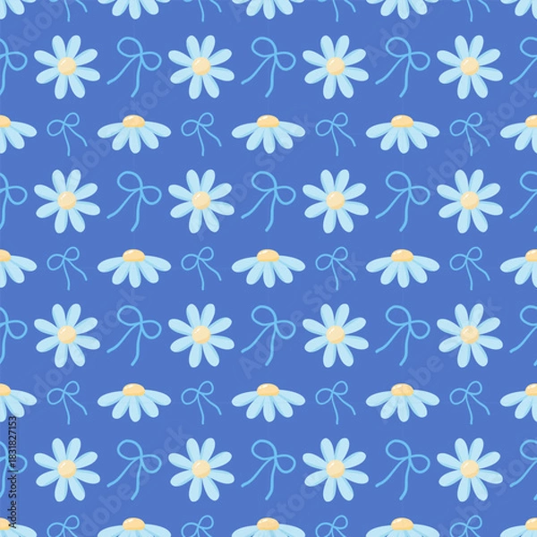 Obraz Seamless bow with flower Pattern Background