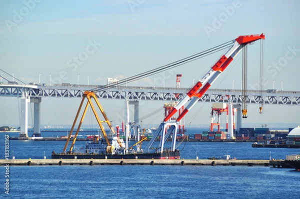 Fototapeta クレーン船