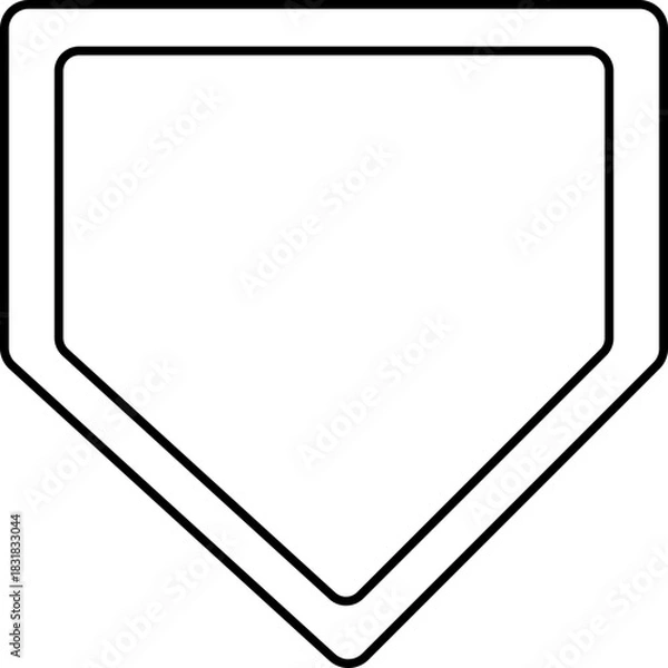 Fototapeta Baseball team, home plate outline, baseball field, graphic design, files, cutting, laser engraving, vector,