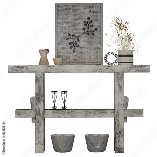 Obraz Rustic collection decoration featuring natural textures, vintage elements, and handcrafted aesthetics