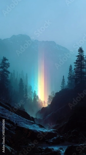 Obraz Rainbow mountain landscape