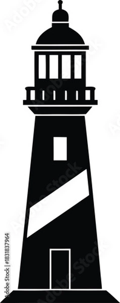Obraz Lighthouse Silhouette Icon

