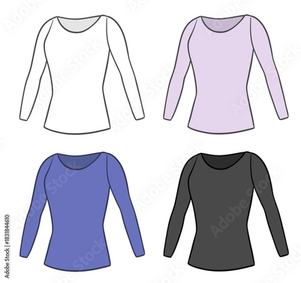 Obraz 登山やスポーツで着用するアンダーウェア、レディース用のイラスト