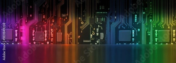Obraz Colorful circuit board design