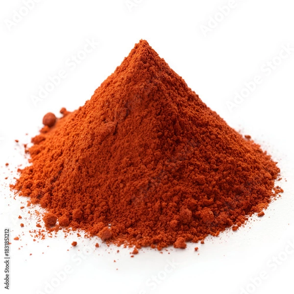 Fototapeta pile of red chili pepper powder forming a drop shape