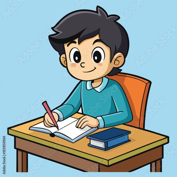 Obraz boy reading a book